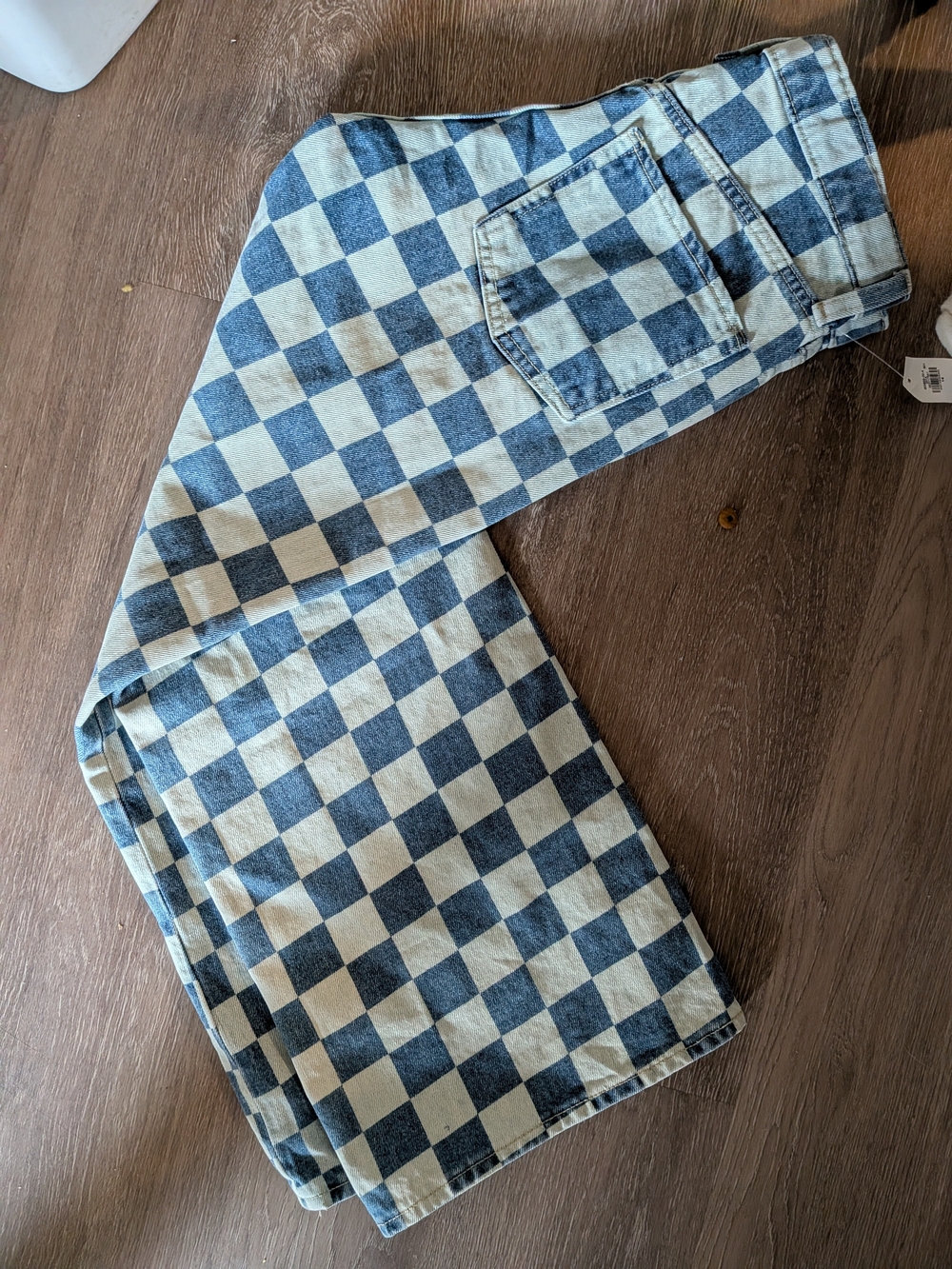 Old Navy Checkerboard Jeans - Blue and White